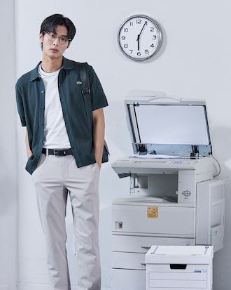 허니콤 피케 반팔 가디건