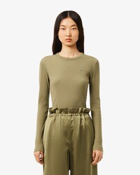 립조직 슬림핏 긴팔 티셔츠