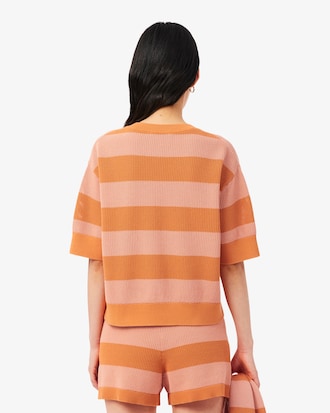 썸머 스트라이프 반팔 스웨터