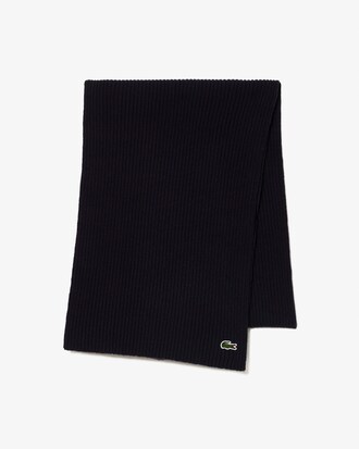 울 소재의 립 조직 머플러