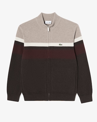 하이넥 컬러블럭 가디건