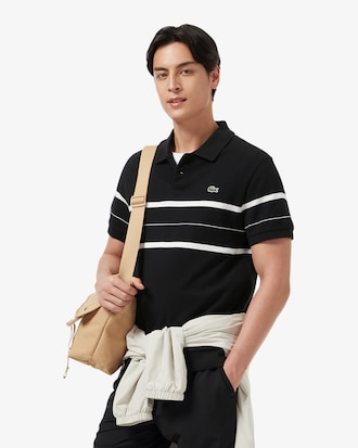 CHEST 스트라이프 오픈카라 폴로