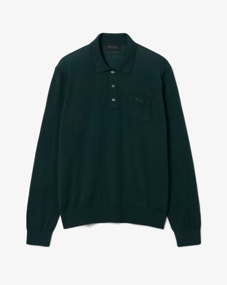 메리노 저지 롱슬리브 폴로 스웨터