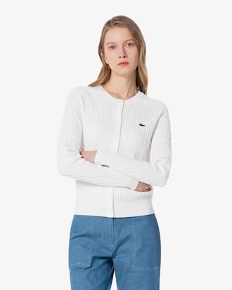 케이블 긴팔 가디건