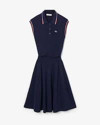 컬러티핑 슬리브리스 스웨터 드레스