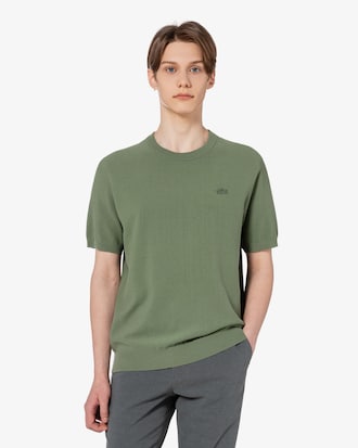 솔리드 반팔 크루넥 스웨터