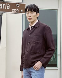 린넨 블렌드 멀티 포켓 셔켓