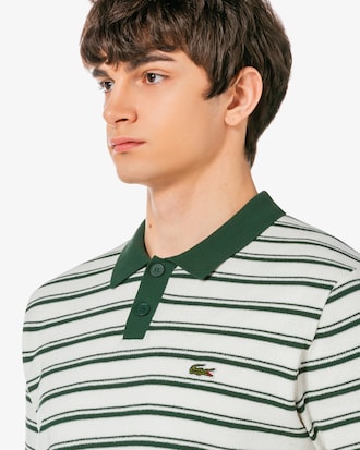 멀티 스트라이프 부클 믹스 반팔 스웨터 폴로 셔츠