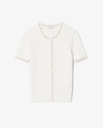 티핑 케이블 반팔 가디건