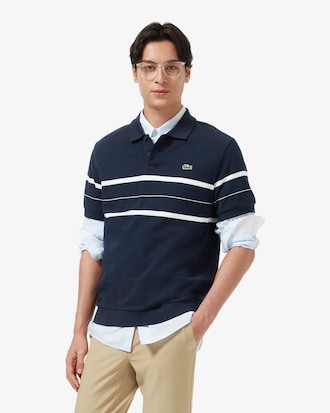 CHEST 스트라이프 오픈카라 폴로