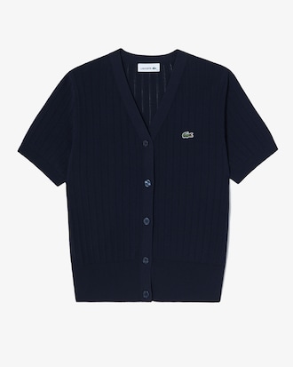 브이넥 반팔 가디건