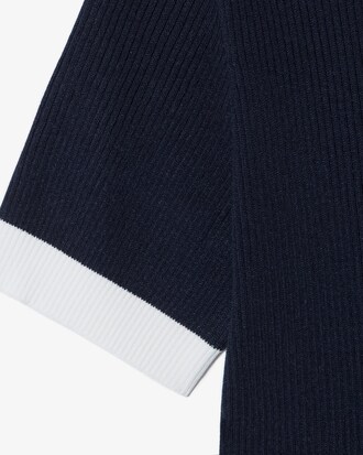 조직감 반팔 폴로 스웨터