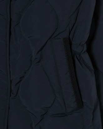 물결 퀼팅 코듀로이 카라 중힙 다운