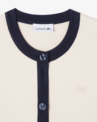 배색 긴팔 가디건