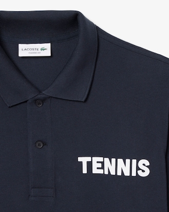 테니스 레터링 반팔 폴로 셔츠