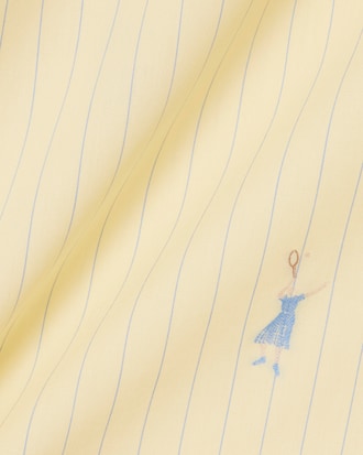 자수 포인트 스트라이프 셔츠