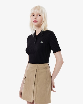 립조직 반팔 스웨터 폴로