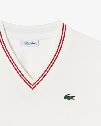 우븐 브이넥 스웻셔츠