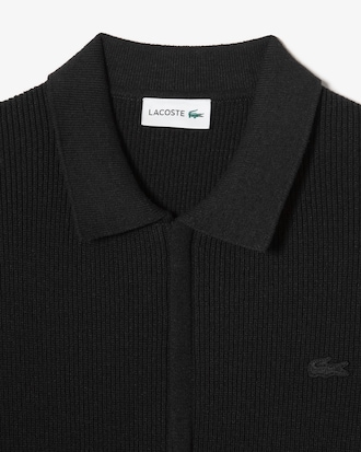 립조직 카라 집업 가디건