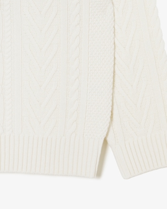 변형 케이블 크루넥 가디건