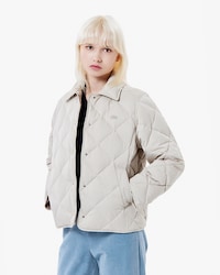 다이아퀼팅 경량 카라 다운