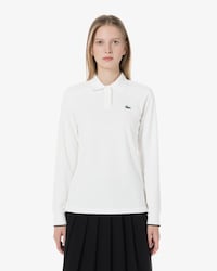 컬러 티핑 포인트 긴팔 폴로