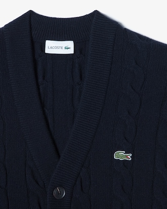 케이블 V넥 가디건