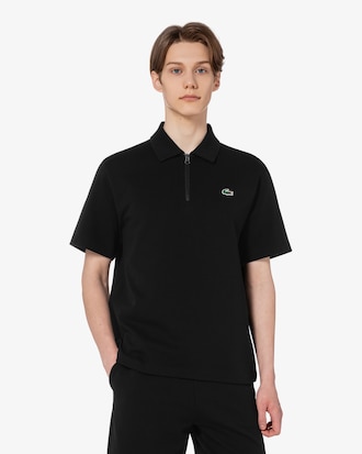 반팔 반집업 스웻 셔츠