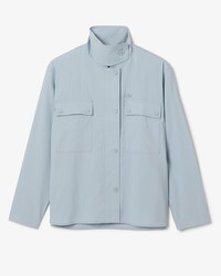 울 블렌드 하이 플랩 칼라 오버사이즈 셔츠