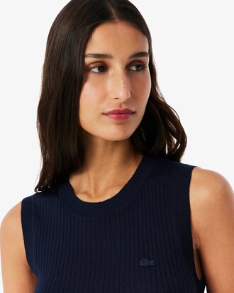 파인 메리노울 슬리브리스 스웨터