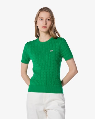 케이블 반팔 크루넥 풀오버