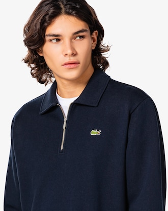 베이직 반집업 스웻셔츠