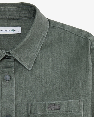 크롭 데님 아우터형 셔츠
