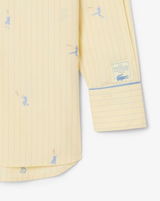 자수 포인트 스트라이프 셔츠