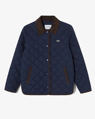 코듀로이카라 퀼팅 점퍼