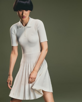 3D 립조직 반팔 폴로 드레스