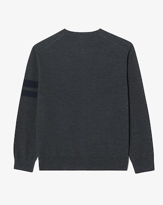 크루넥 소매팁 가디건