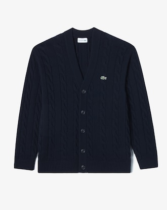 케이블 V넥 가디건