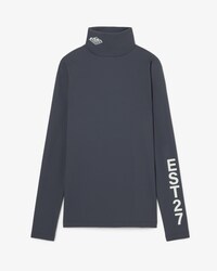 런웨이 하이넥 프린트 스트레치 티셔츠