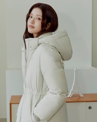 롱 기장 코트형 다운