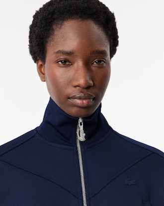 인터록 레글런 짚업 스웻셔츠