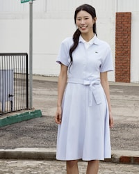 핏앤플레어 벨티드 폴로 드레스
