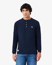 와플 긴팔 헨리넥 티셔츠