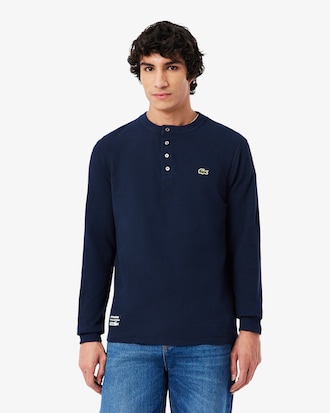 와플 긴팔 헨리넥 티셔츠