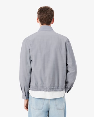 하이넥 가슴 절개 블루종