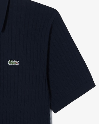 케이블 반팔 스웨터 폴로 셔츠