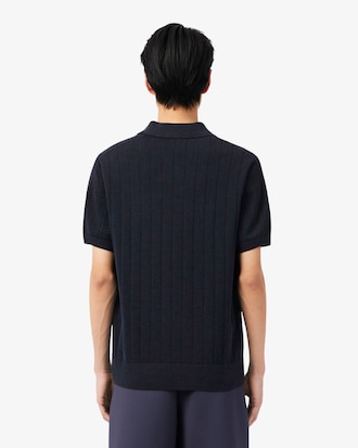 PARIS PACK 립조직 반팔 폴로 스웨터