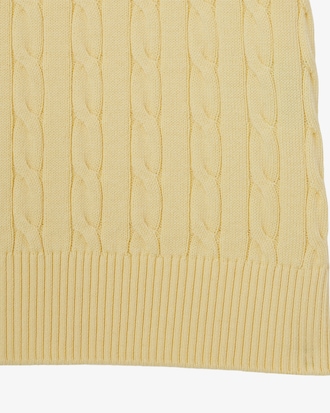 케이블 반팔 크루넥 스웨터