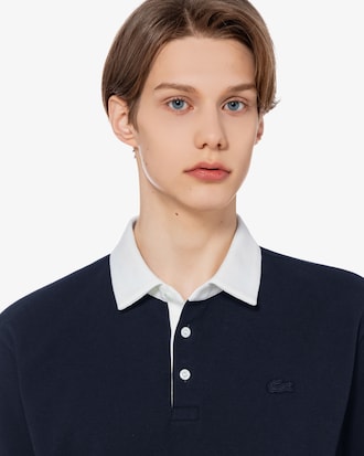 오버핏 밀라노 배색 카라 폴로 셔츠