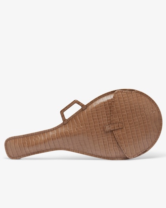 런웨이 쇼 모조 악어가죽 크록 레더 라켓백